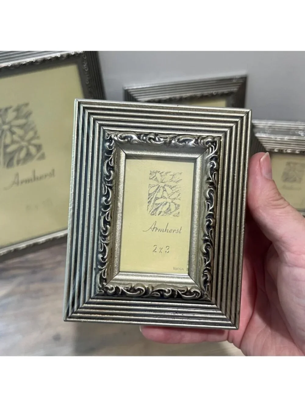 Crown Court 10 Piece Picture Frame Set Pewter Finish with Ornate Scrolling Detai